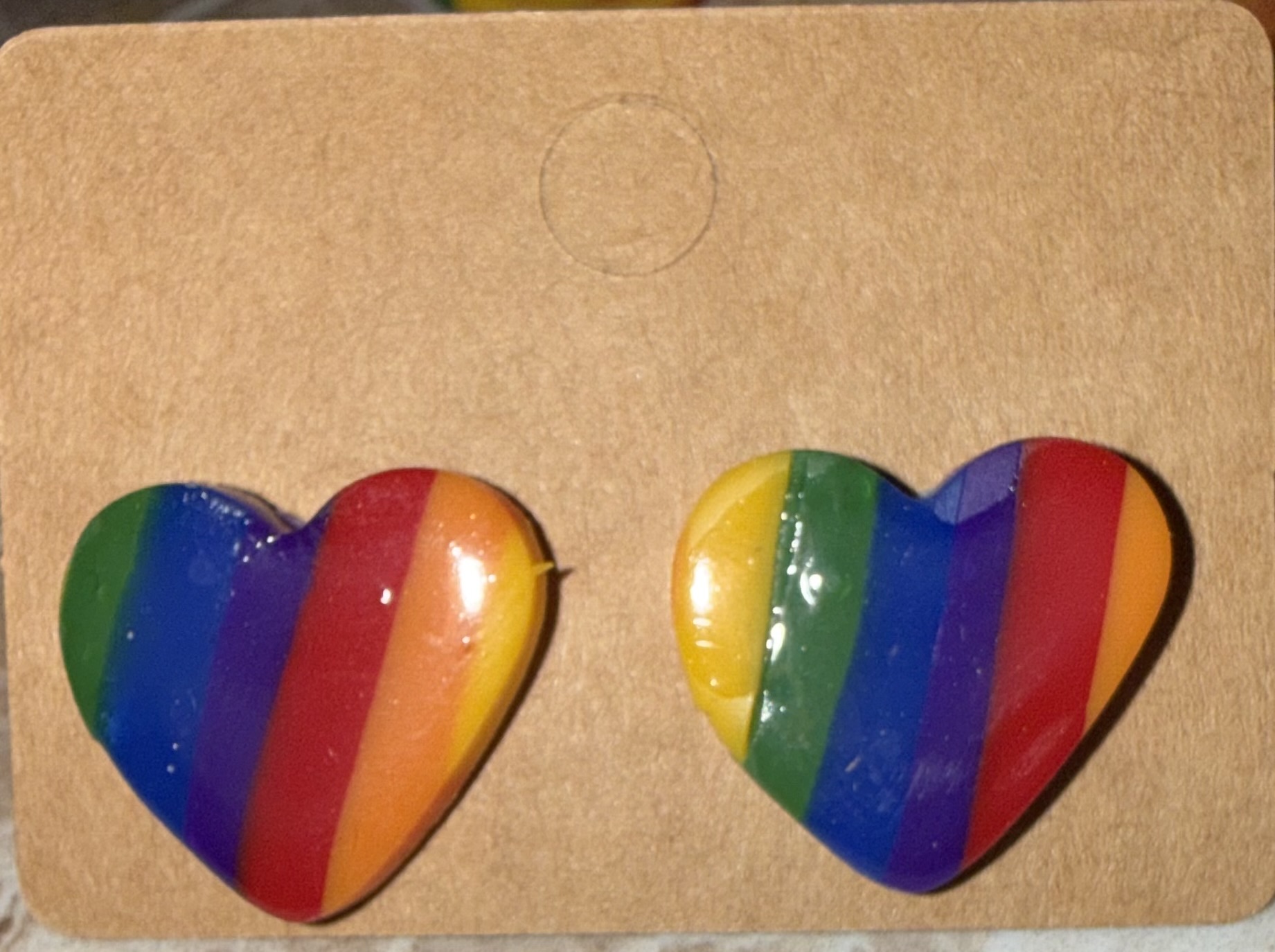 Rainbow Stripe Hearts