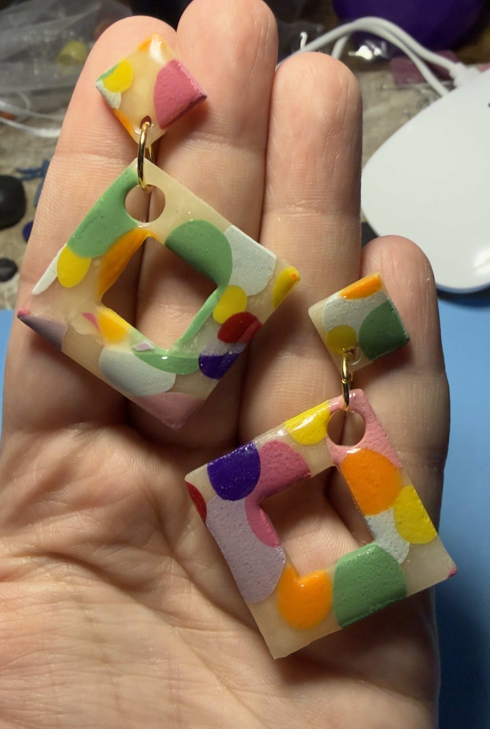 Colorful circles and squares