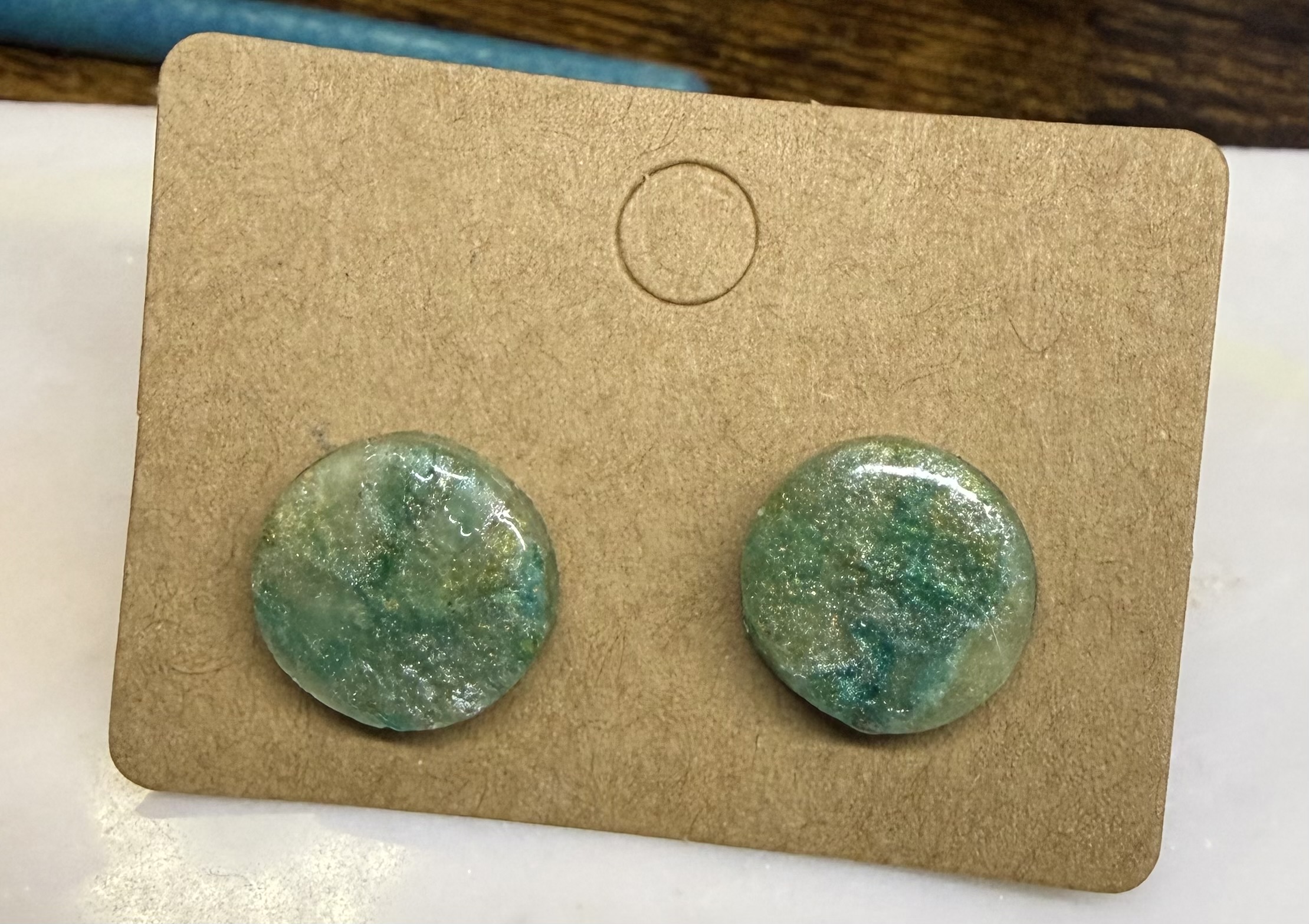 Blue Geode studs