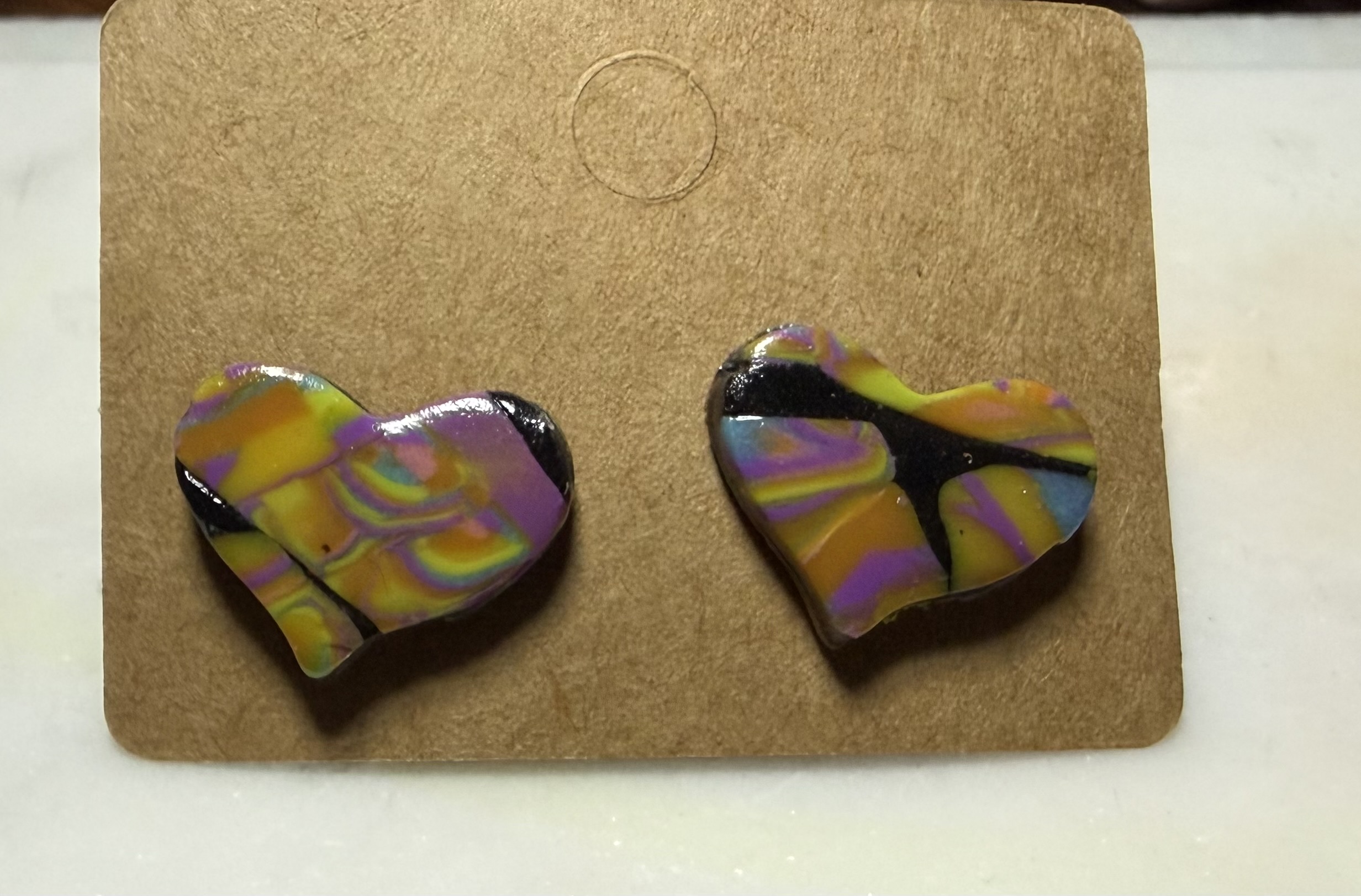 black rainbow hearts