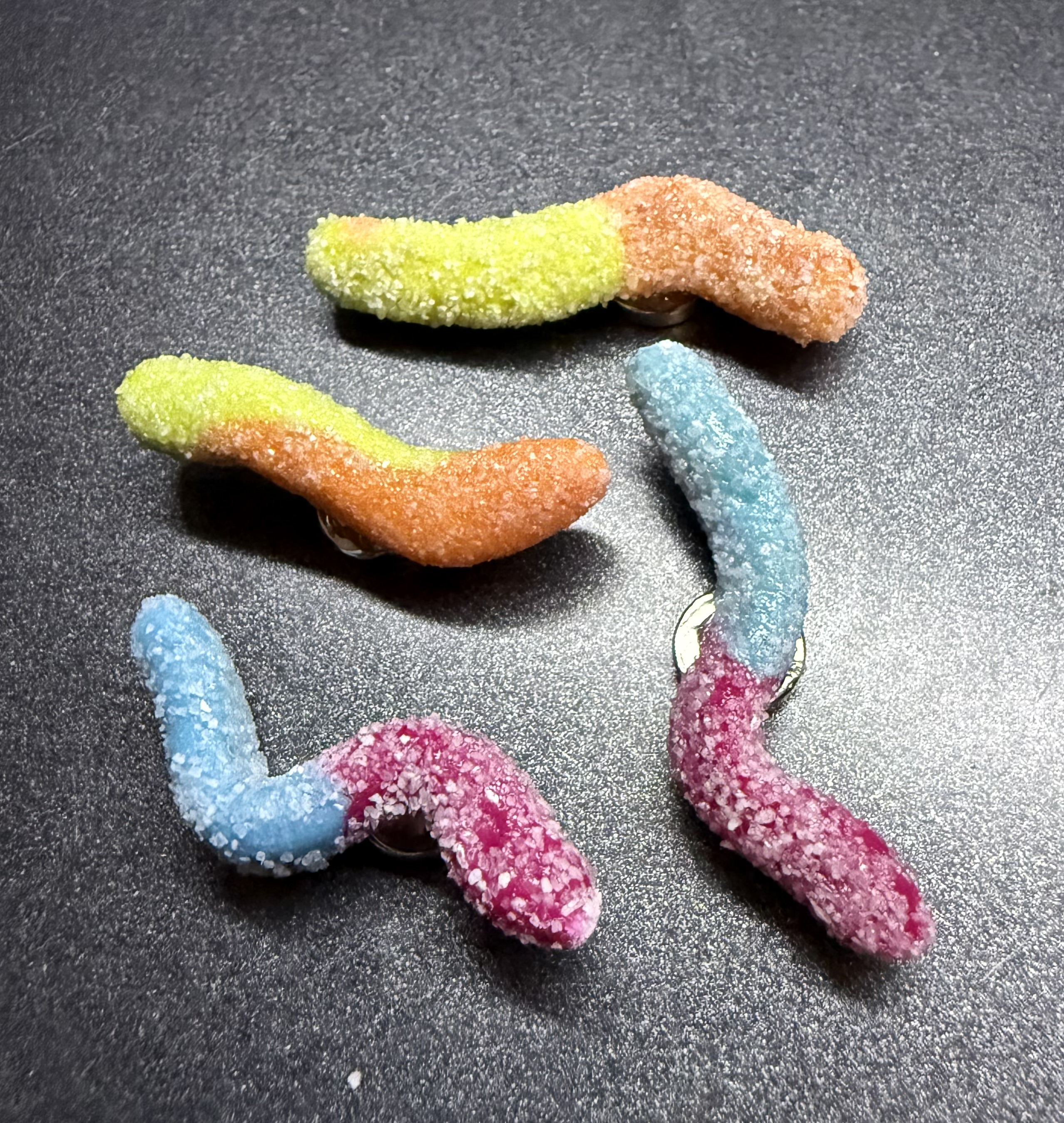 Gummy worm magnets